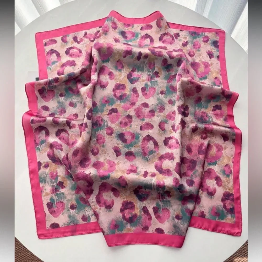 Pink Leopard Print Scarf P98